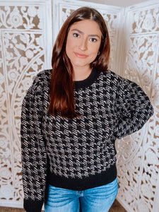 Houndstooth Check Sweater