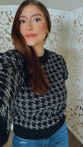 Houndstooth Check Sweater