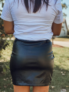 Girl Boss Leather Mini Skirt