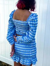 Load image into Gallery viewer, Blue &amp; White Gingham Skirt