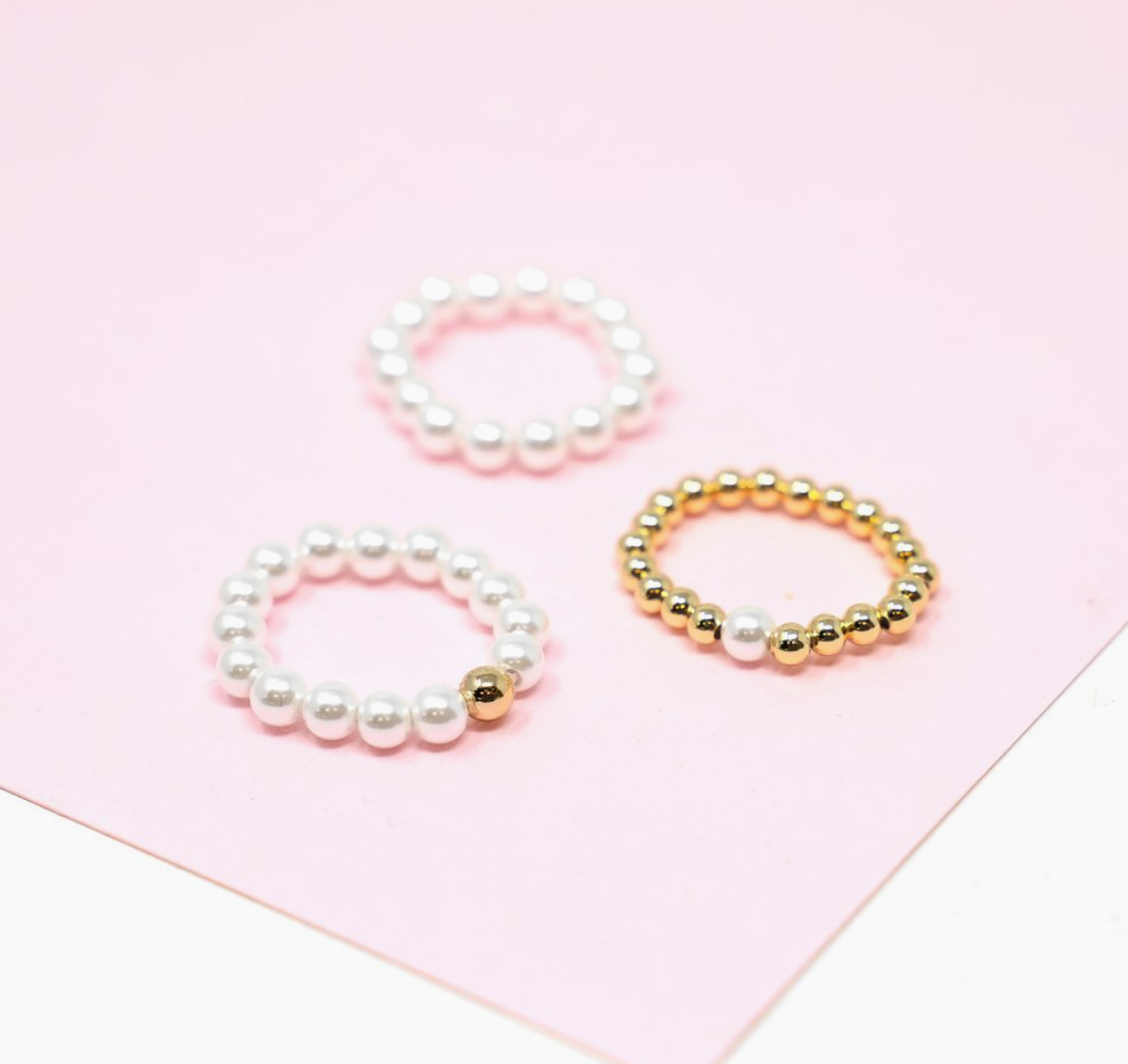 Pearl Bead Stretch Rings