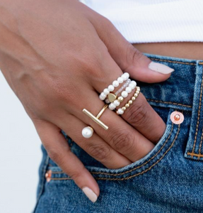 Pearl Bead Stretch Rings