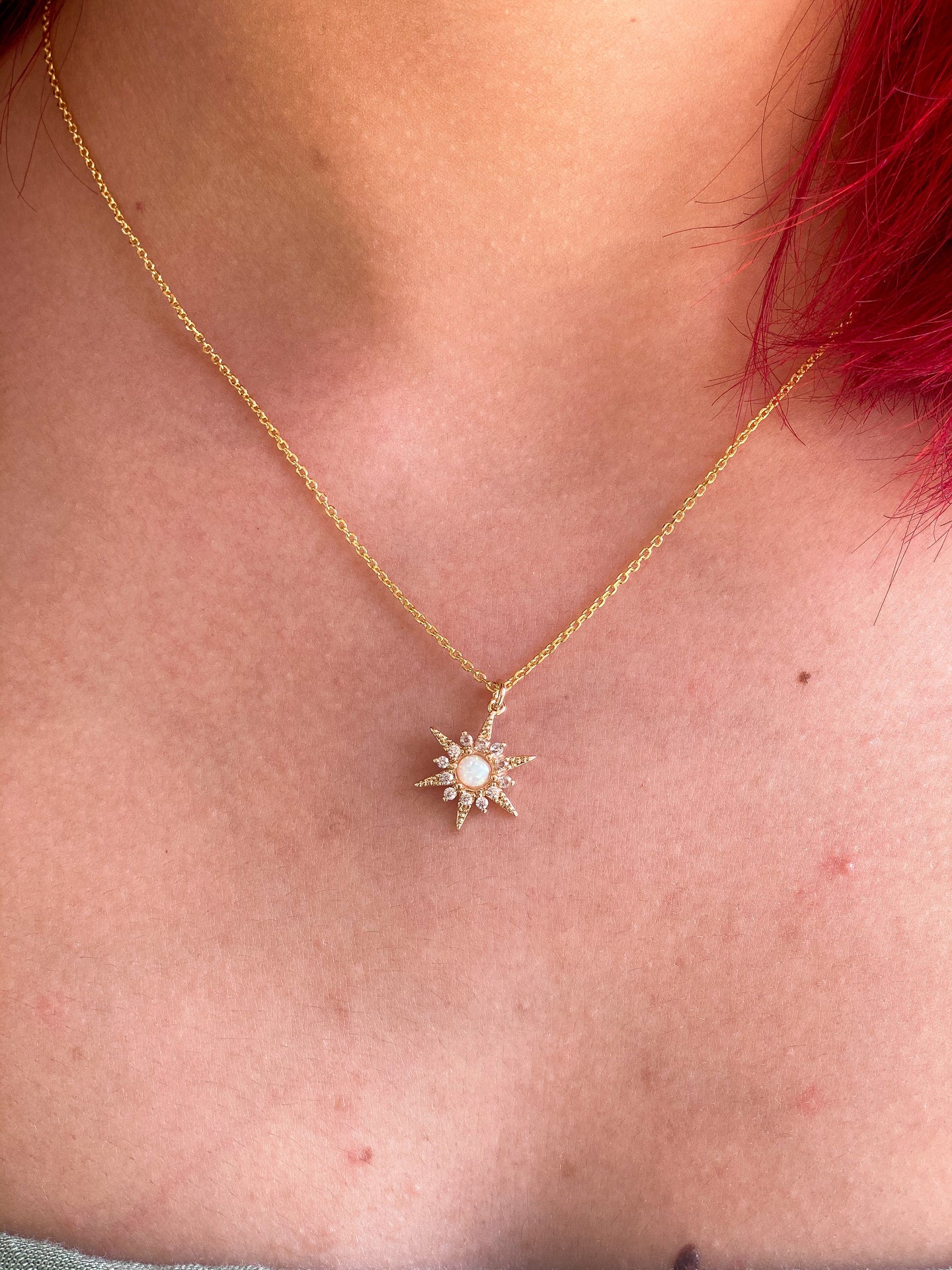 Opal Star Gold Necklace