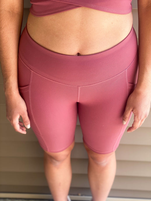 Power Athletic Shorts in Mauve