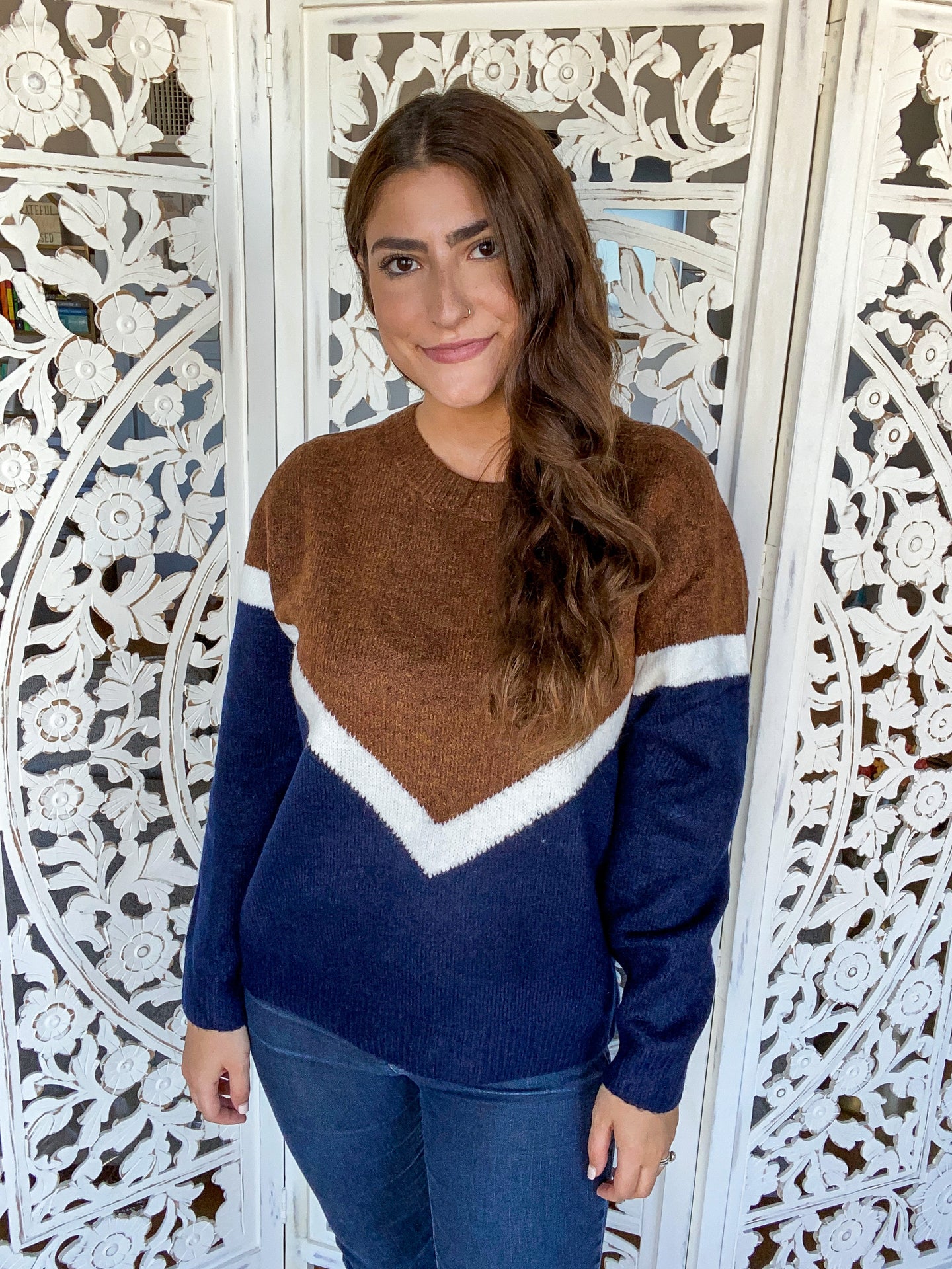 All About Autumn Color Block Sweater