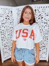 Load image into Gallery viewer, USA Crop Tee