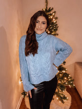 Load image into Gallery viewer, Stay Awhile Blue Sweater