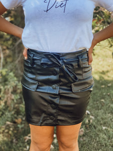 Girl Boss Leather Mini Skirt
