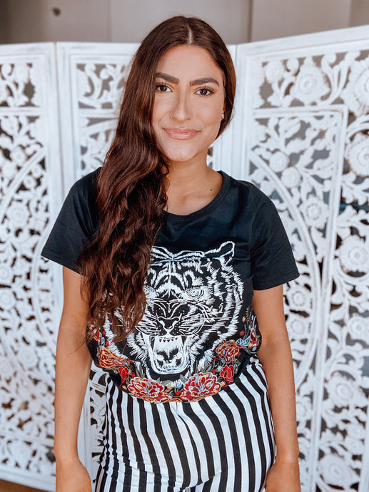 Embroidered Tiger Tee